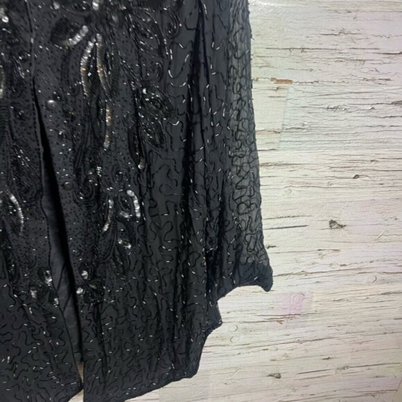 Frank Usher Sequins Silk button down shirt Size xl Lined Shimmery Western - Picture 2 of 9